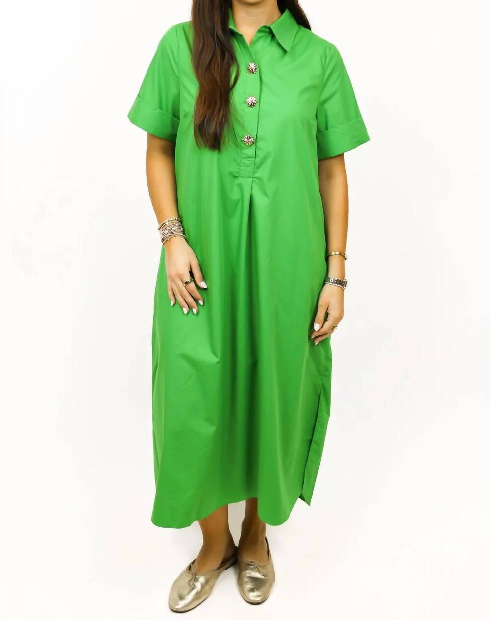 NEW ENTRO colleen maxi dress in green